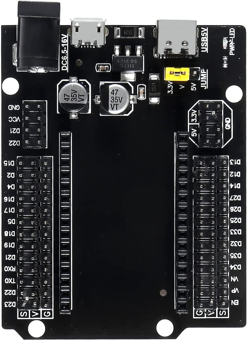 DORHEA 5Pcs ESP32 Development Board GPIO Breakout Board 30Pin Type-C Micro USB Dual Interface ESP32 Shield 30P Ultra-Low Power Dual Core ESP32-DevKitC-32 ESP-WROOM-32 ESP-32 ESP-32S Expansion Board - Image 3